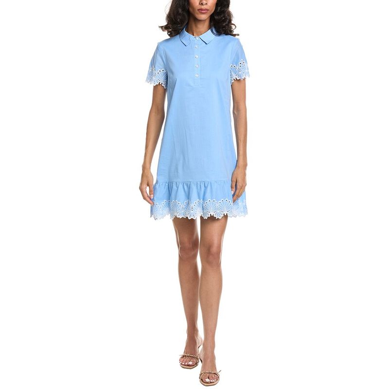Sail To Sable Womens Mini Shirtdress, Blue